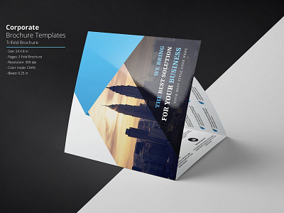 Square Trifold Business Brochure business brochure clean company brochure corporate brochure minimal brochure multipurpose brochure photoshop template professional square business brochure square trifold brochure