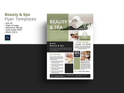 Spa & Beauty Care Flyer beauty care beauty center beauty flyer beauty parlor beauty salon hair salon photoshop template sap and beauty spa and beauty care spa flyer