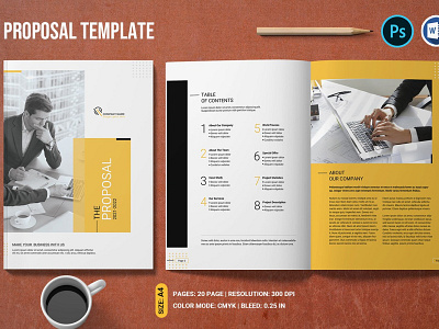 Business Proposal business brochure business proposal company profile company proposal minimal proposal ms word photoshop template professional project proposal proposal template