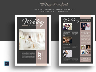 Wedding Photography Price List marketing flyer marketing template photography price list photography pricing photography studio photoshop template price guide price list wedding photography wedding price list