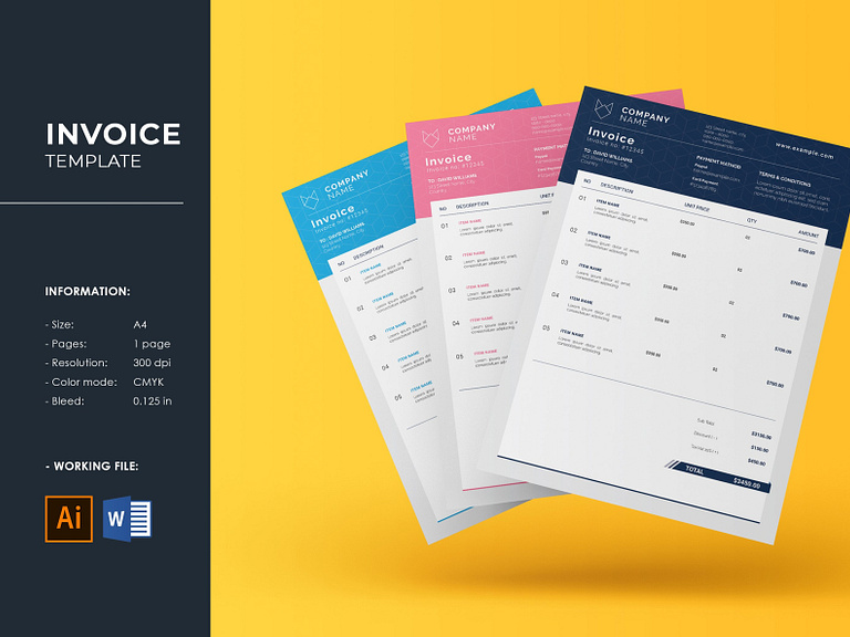 Clean Invoice Template by Mukhlasur Rahman on Dribbble