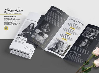Trifold Photography Brochure template brochure template fashion photography photographer promotional photography brochure photoshop template pricing brochure psd studio brochure studio promotion trifold brochure