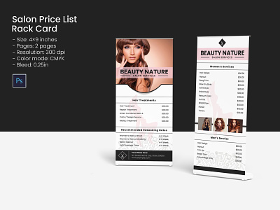 Beauty Salon Price List Rack Card