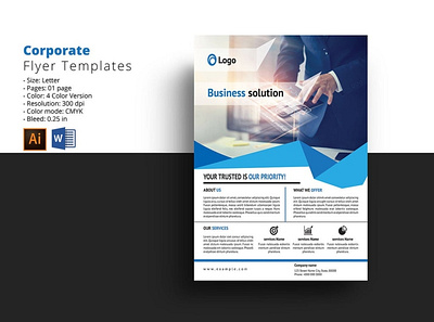 Business Flyer advertising business and finance business flyer clean company flyer corporate flyer creative illustrator template minimal ms word professional