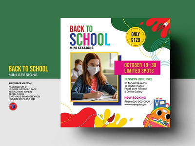 Back to school mini session template back to school editable kids photography mini session photography marketing photography mini session photoshop template psd school mini session school photography