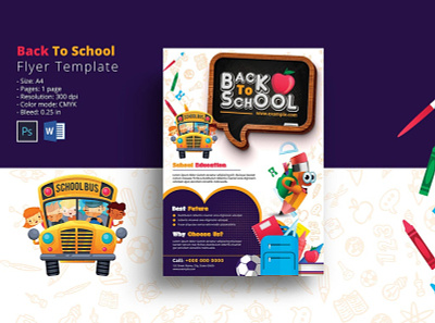 Back to School Party Flyer back to school back to school flyer back to school invitation back to school party invitation flyer ms word party flyer party invitation photoshop template school party flyer