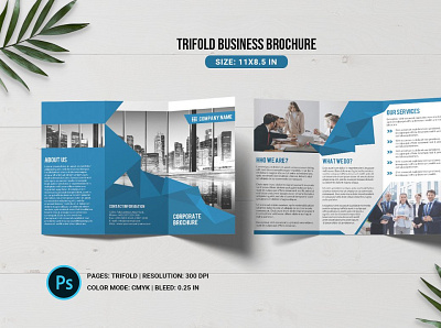 Trifold Business Brochure business brochure company brochure corporate brochure creative finance minimal photoshop template professional trifold brochure trifold business brochure