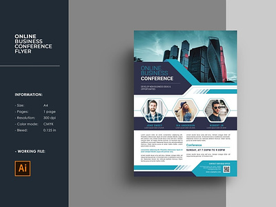 Business Conference Flyer business business conference flyer company flyer conference flyer conference poster corporate flyer illustrator template minimal flyer online conference seminar