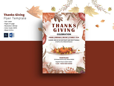 Thanksgiving Party Flyer invitation flyer ms word party flyer party invitation photoshop template thanksgiving thanksgiving 2021 thanksgiving day thanksgiving party thanksgiving party flyer