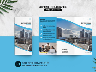 Corporate Trifold Brochure business business brochure clean company brochure company trifold corporate corporate brochure corporate trifold creative editable finance modern multipurpose photoshop template print ready printable professional trifold brochrue
