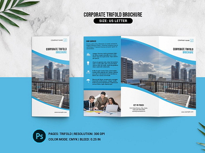 Corporate Trifold Brochure business business brochure clean company brochure company trifold corporate corporate brochure corporate trifold creative editable finance modern multipurpose photoshop template print ready printable professional trifold brochrue