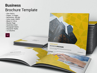 Corporate Square Bifold Brochure business business brochure clean company brochure company profile corporate corporate brochure creative editable finance indesign template instant download minimal modern multipurpose portfolio template professional project plan project proposal square brochure
