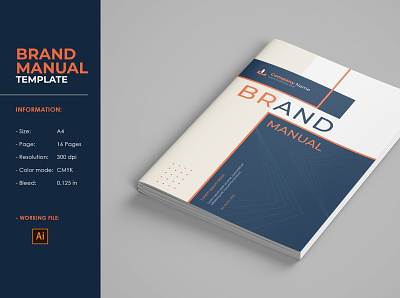 Branding Guidelines Template brand brand book brand guide brand guideline brand proposal brand style branding brochure branding guidelines branding presentation business clean corporate editable guidelines identity illustrator template manual minimal stationery typography