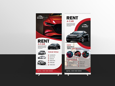 Business Roll-Up Banner advertising banner business business rollup car car center clean company banner corporate creative editable illustrator template marketing minimal modern rent rent a car rent a car center rollup rollup banner
