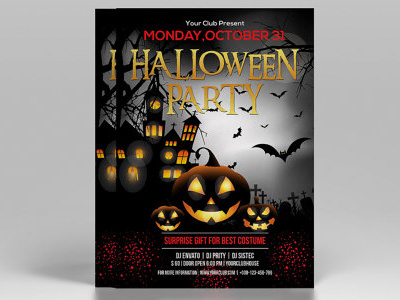 Halloween Party Flyer Template flyer halloween illustration invitation ms word party photoshop printable template