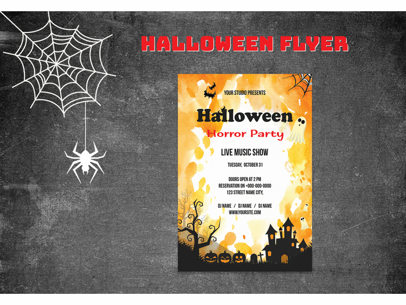 Halloween Party Flyer Templates animation flyer halloween invitation ms word party photoshop printable template