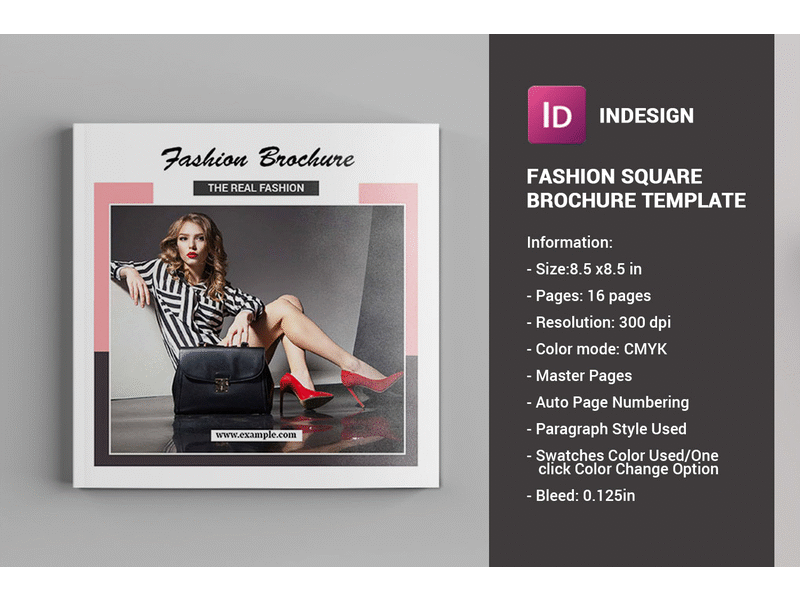 Square Fashion Magazine fashion indd indesign lookbook magazine photography square brochure template