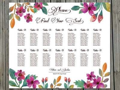 Editable Wedding Seating Chart Template