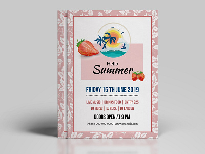 Printable Summer Party Flyer editable flyer template invitation flyer party flyer photoshop template printable stationery summer festival summer flyer summer party