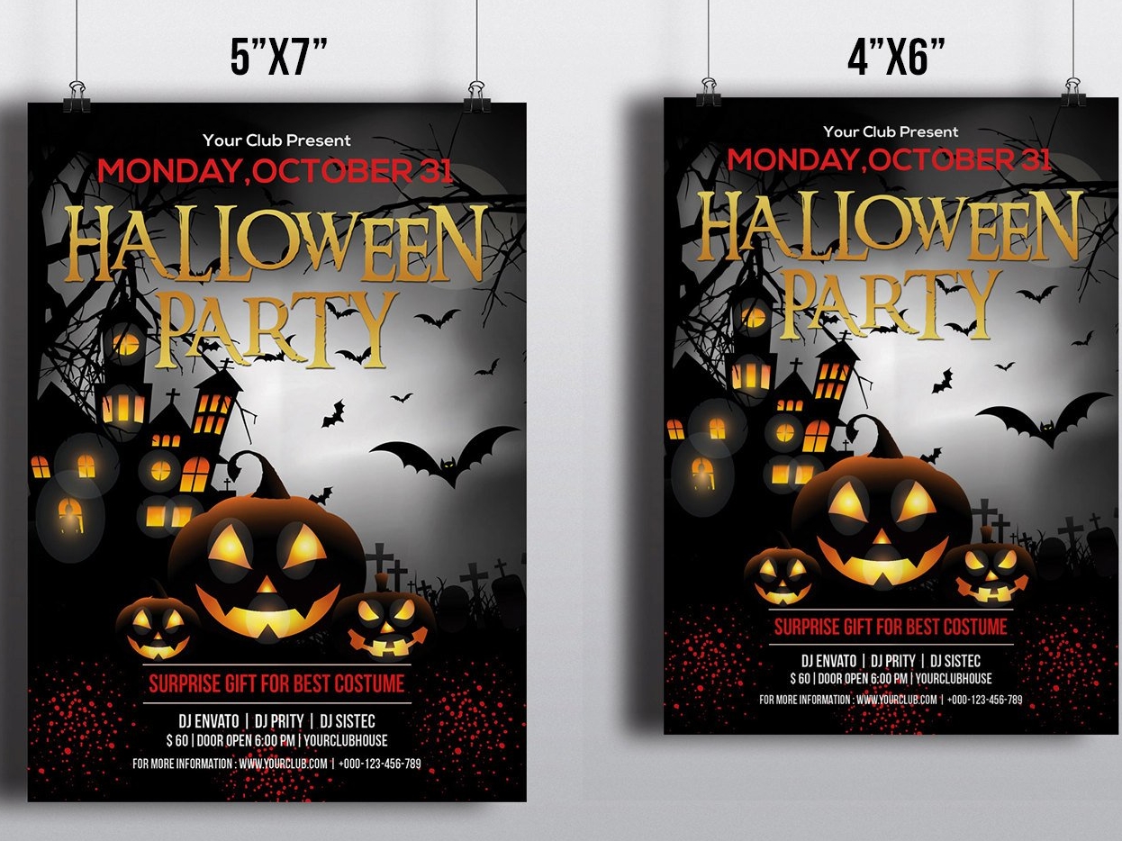 Printable Halloween Party Invitation Flyer by Mukhlasur Rahman on Dribbble