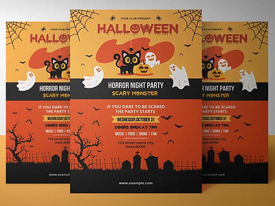 Halloween party invitation Template
