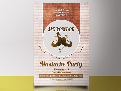 Movember Mustache Party Flyer Template