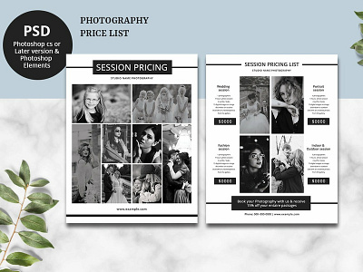 Photography Price List Flyer Template