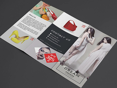Trifold Product Promotion Brochure catalog template display brochure fashion template female fashion multipurpose photoshop template product display product presentation product price list product promotion trifold brochure winter fashion