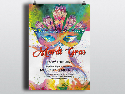 Mardi Gras Party Flyer Template