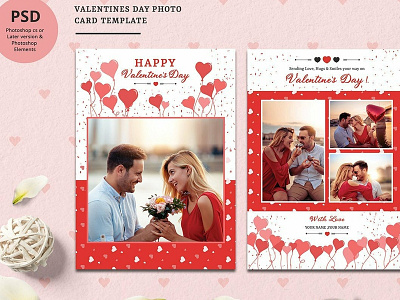 Valentine Day Photo Card Template