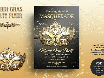 Mardi Gras Masquerade Flyer