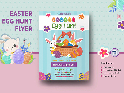 Easter Egg Hunt Invitation Template easter flyer easter invitation easter invite easter party easter party flyer egg hunt invite egg hunt schedule family event hunt schedule invitation template ms word