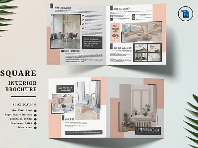 Interior Design Brochure Template business company brochure corporate brochure creative brochure intake interior brochure interior design minimal brochure multipurpose psd template square bifold