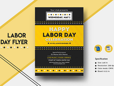 International Labor Day Flyer Template 1st may celebration flyer design invitation template labor day labor day 2019 labour day ms word template party flyer photoshop template