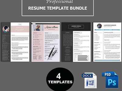 Professional Resume Template creative resume curriculum vitae cv design cv template modern resume professional cv professional resume resume bundle resume cover letter resume design resume template word resume template word template