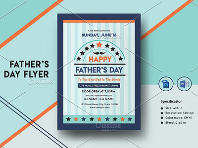 Father's Day Flyer fathers day fathers day 2019 fathers day celebration fathers day event fathers day flyer flyer design happy fathers day invitation flyer ms word template party flyer photoshop template