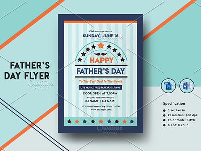 Father's Day Flyer fathers day fathers day 2019 fathers day celebration fathers day event fathers day flyer flyer design happy fathers day invitation flyer ms word template party flyer photoshop template