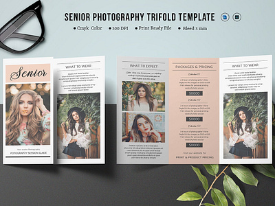 Senior Photography Brochure Template marketing template photography brochure photography pricing photograpy package price list template pricing guide senior brochure senior photo senior photography trifold pricing list