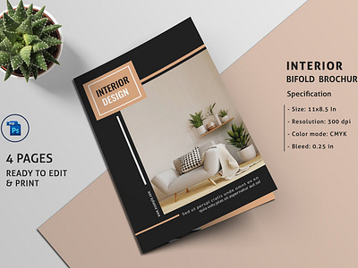 Interior Design Brochure Template bifold interior business company brochure corporate brochure creative brochure interior brochure interior design minimal brochure multipurpose photoshop template real estate