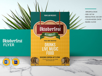 Oktoberfest Party Flyer club editable flyers german ms word template music party night party octoberfest oktoberfest party flyer photoshop template printable