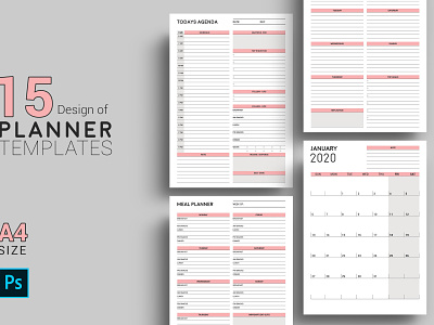 Planner Template calendars and planners daily planner happy planner insert meal planner monthly planner personal calendar photoshop template planner 2019 planner calendar printable planner wall calendar