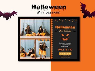 Halloween Mini Session Template halloween halloween marketing halloween photo card halloween template marketing board mini session mini session flyer photography board photography card photography session photoshop template