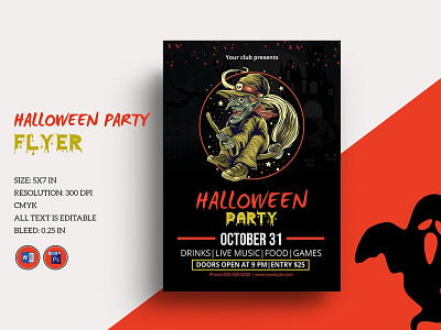 Halloween Party Flyer Template club diy halloween flyers halloween flyer halloween invitation halloween invite halloween party halloween printables hand lettering happy halloween ms word party flyer party invitation photoshop template