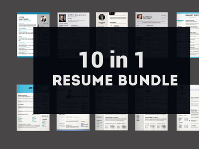 10 Clean Resume Template Bundle curriculum vitea cv design cv template ms word photoshop template professional cv professional resume resume cover letter resume design resume templates