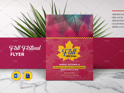 FALL / Autumn Festival Flyer autum festival autumn flyer autumn party fall festival fall flyer template fall party festival flyer invitation flyer party flyer photoshop template