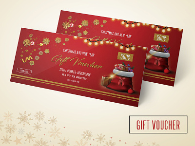 Christmas Gift Voucher Template christmas christmas gift christmas voucher coupon gift voucher multipurpose voucher new year photoshop template voucher card voucher template