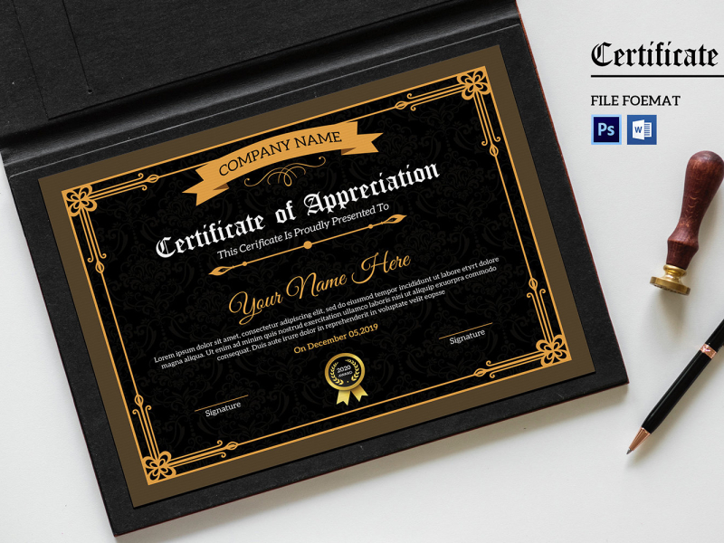 certificate design photoshop templates