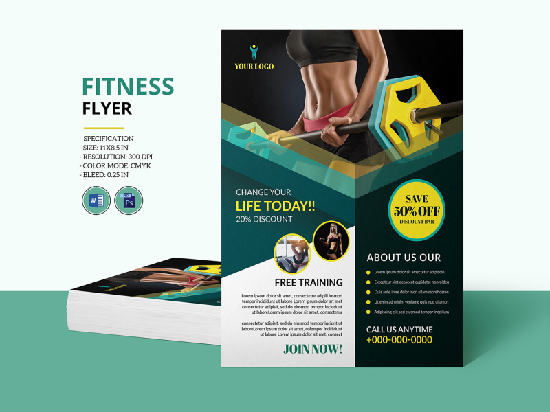 Fitness Flyer Template Word from cdn.dribbble.com