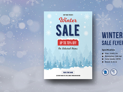 Winter Sale Flyer advertising black friday sale christmas sale flyer discount flyer template holiday sale ms word photoshop template promotion sale flyer template sale poster winter sale