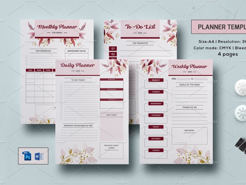 Diy Templates Printable Planner Undated Classic Planner PowerPoint Template Planner Template Custom Planner month V1 | weeks V1